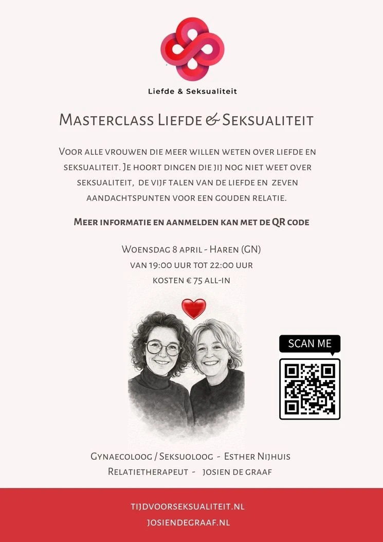 Masterclass Liefde en Seksualiteit, 8 april 2026 in Haren
